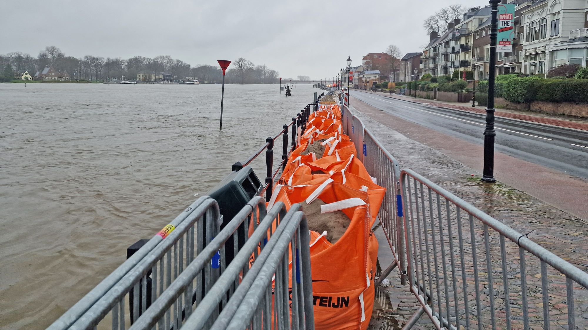 Hoogwater januari 2024 bij Deventer. Foto: Frank de Groot. 
